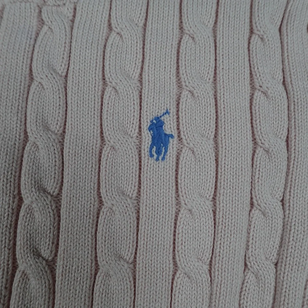 Polo Ralph Lauren Sweater Womens Large Pink Cable Knit Crewneck Long Sleeve - Picture 5 of 13